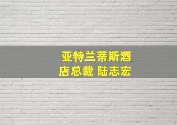 亚特兰蒂斯酒店总裁 陆志宏